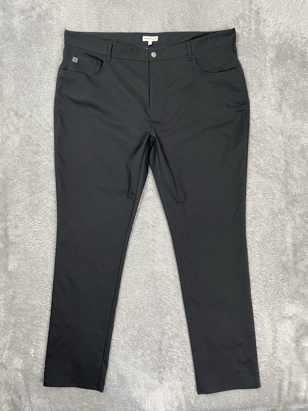 Peter Millar Pants Mens 42x32 Black Regular Fit Microfiber 5 Pocket Golf Casual